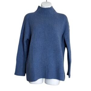 The Cashmere Project Luxe Mock Tunic Blue Jean Heather Pullover Sweater Size XS